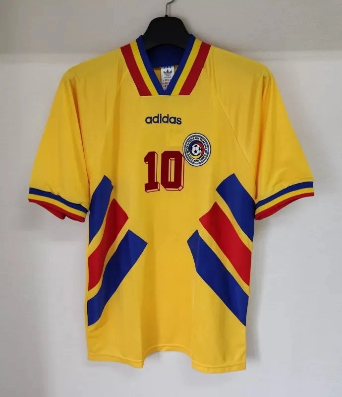 00340194e65ee3f67d8e6b642064d030fa317ff7 Romania Soccer Jersey Home Retro Jersey 1994