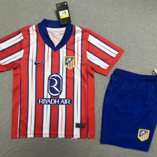 032bfd74c1956f1685047ab103c07afe7e3cec80 Atletico Madrid Soccer Jersey Home Kids Kit Jersey+Shorts 2024/25