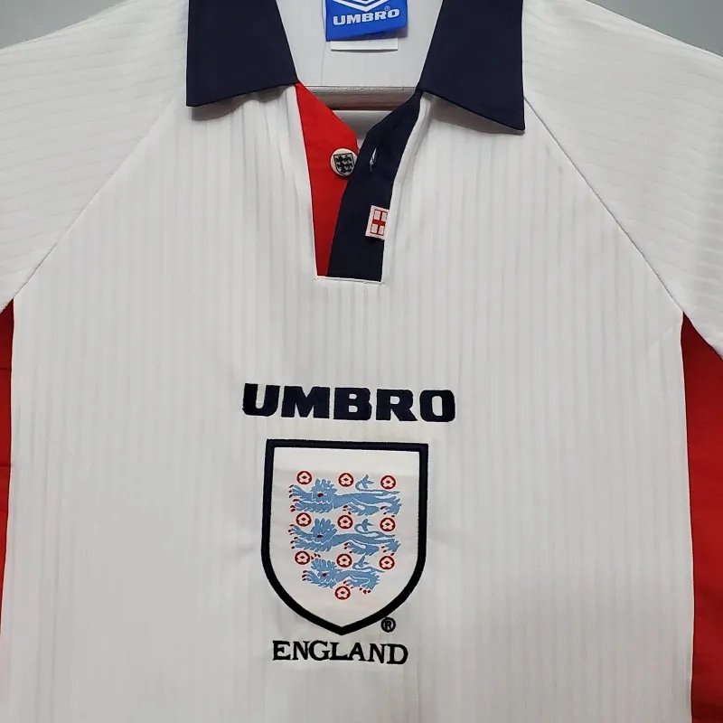 England Retro Soccer Jersey Home Custom Shirt World Cup 1998
