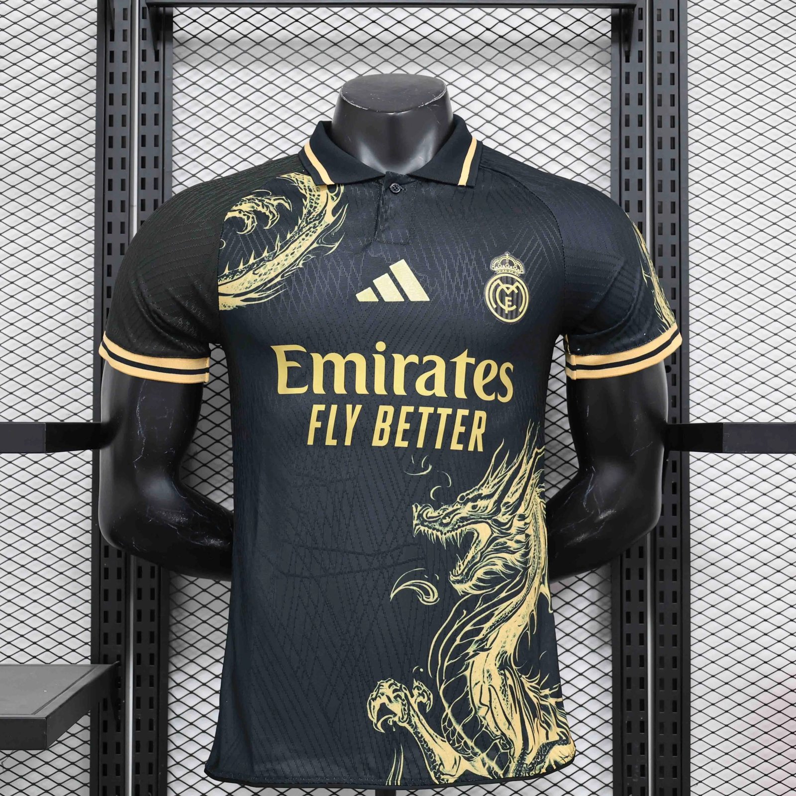Real Madrid Authentic Soccer Jersey Golden Dragon Special Edition Shirt 2024/25