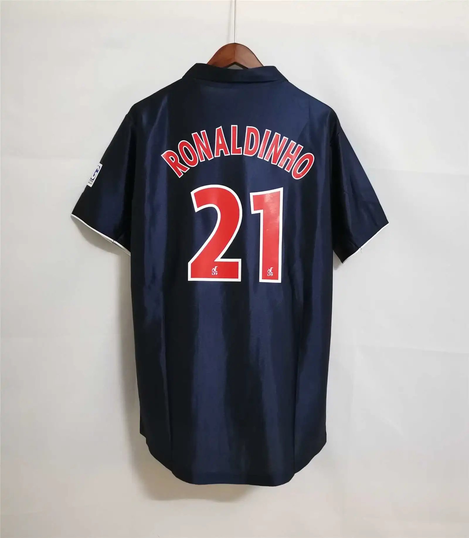 Ronaldinho #21 PSG Retro Jersey Home Soccer Shirt 2001/02