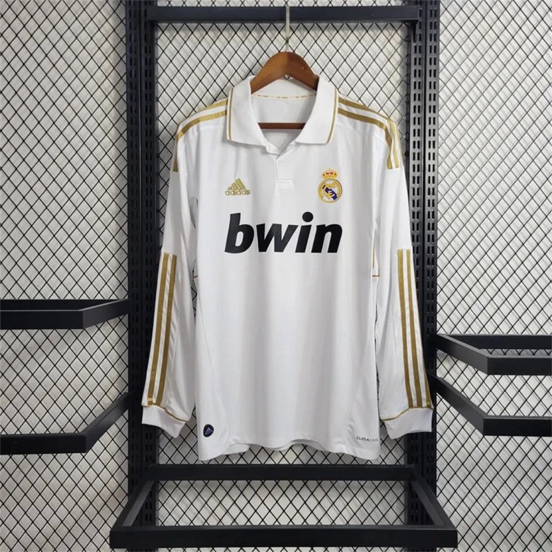 08a07263946cf87b13910172f251f9b6ede285c5 Real Madrid Retro Jersey Home Long Sleeve Soccer Custom Shirt 2011/12