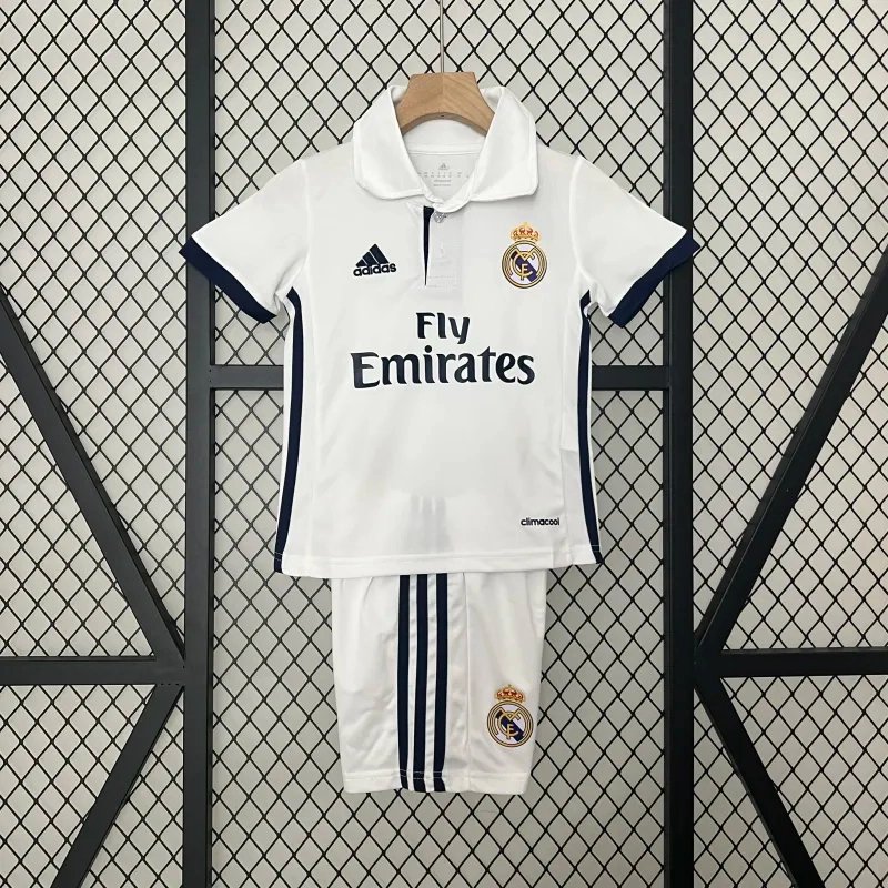 Real Madrid Retro Jersey Home Kids Kit Jersey+Shorts 2016/17