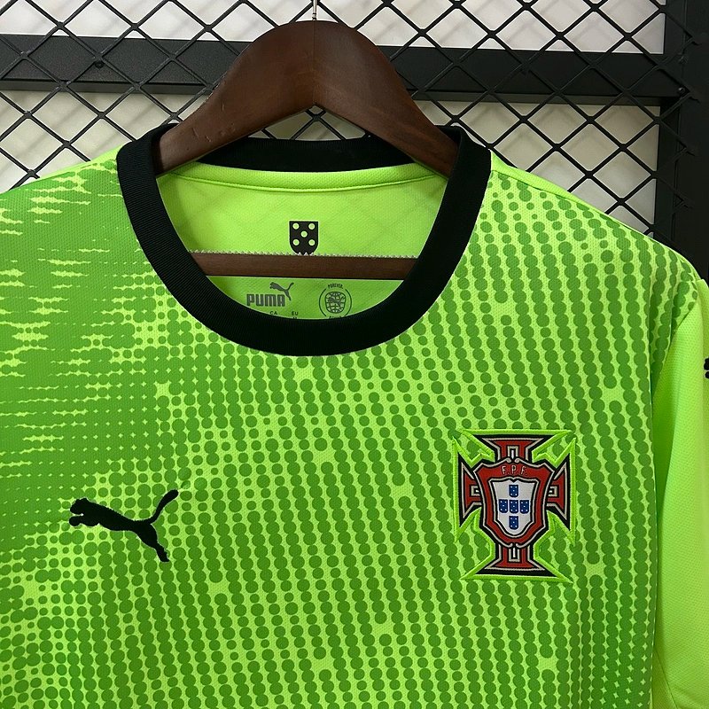 Portugal Soccer Jersey Green Goalkeeper Custom Shirt 2025