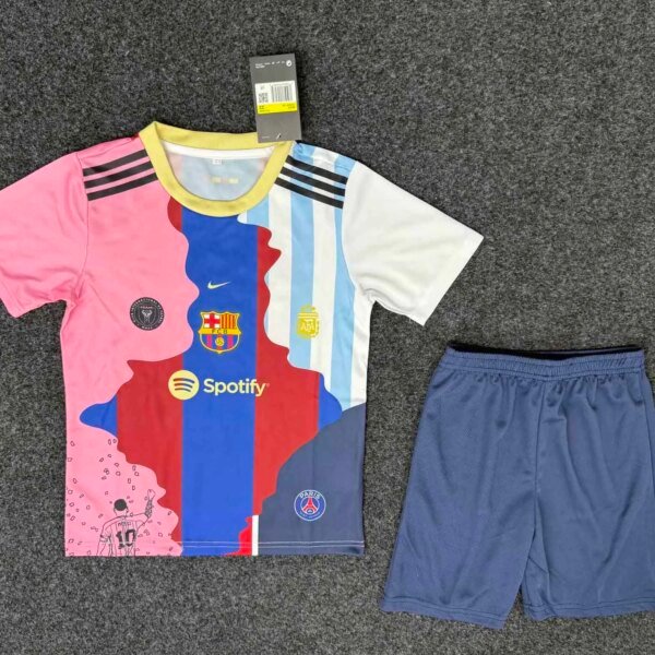 Messi Commemorative Edition Kids Kit Jersey+Shorts 2025/26 - All Club Mix
