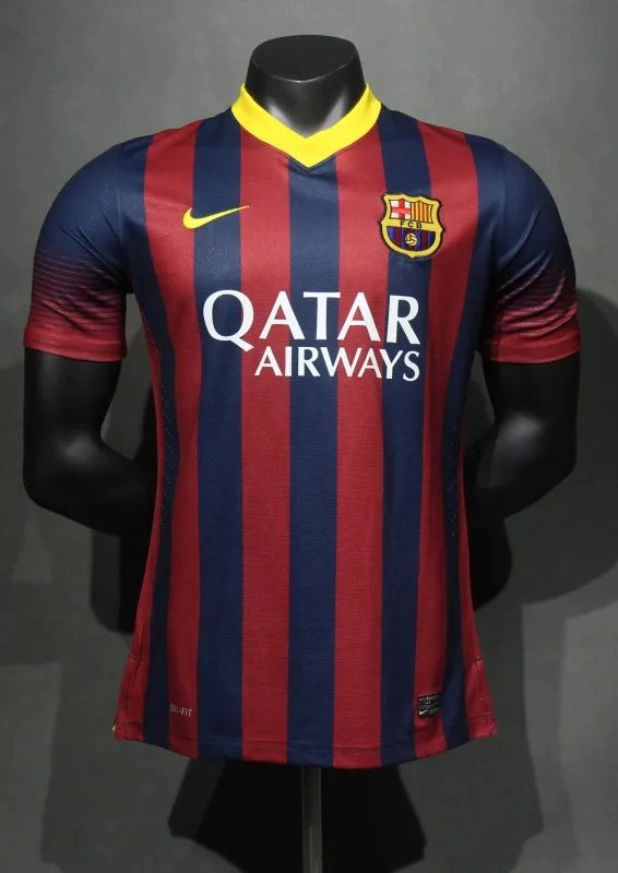 Authentic Barcelona Retro Jersey Home Soccer Shirt 2013-14