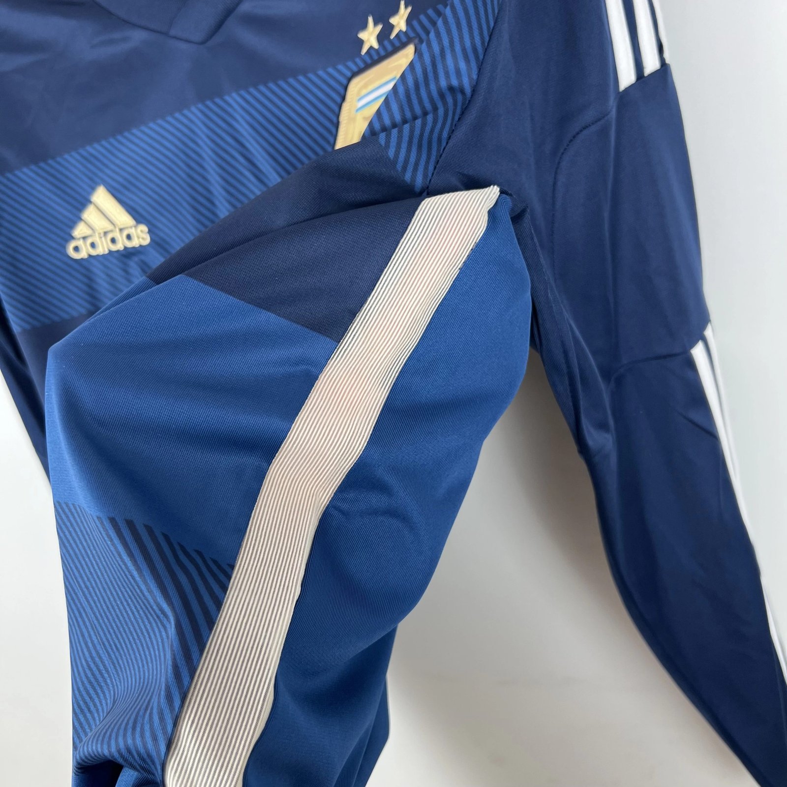 Argentina Retro Jersey Custom Away Long Sleeve Football Jersey 2014