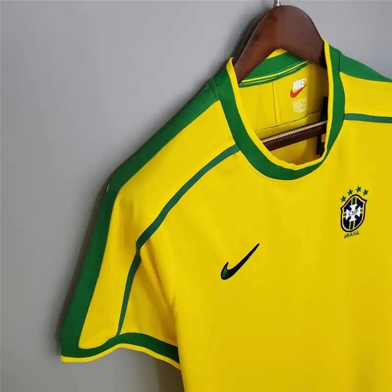 Brazil Retro Jersey Custom Home Soccer Jersey 1998