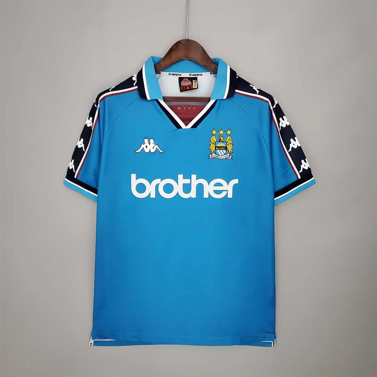 26aa8f27c94eafff206bf19da95dbc5dd1d208e5 Manchester City Retro Home Football Jersey Shirt 1997/99