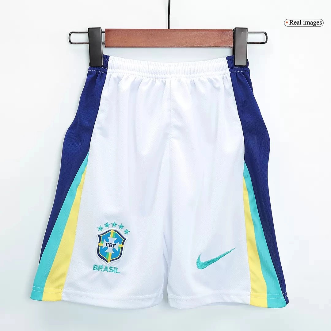 Brazil Away Soccer Uniform Kids Kit Jersey+Shorts Copa America 2024