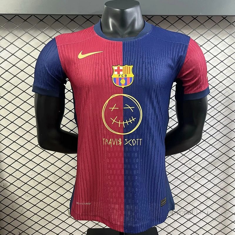 289f95714bd57b92183a54fb7b35c4d4ca76249d Authentic Soccer Jersey Barcelona Home x Travis Scott Shirt 2024/25