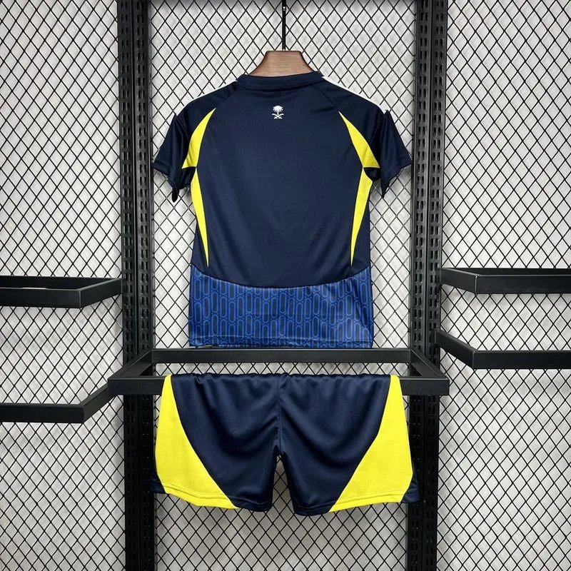 Al Nassr Soccer Jersey Away Kids Kit Jersey+Shorts 2024/25