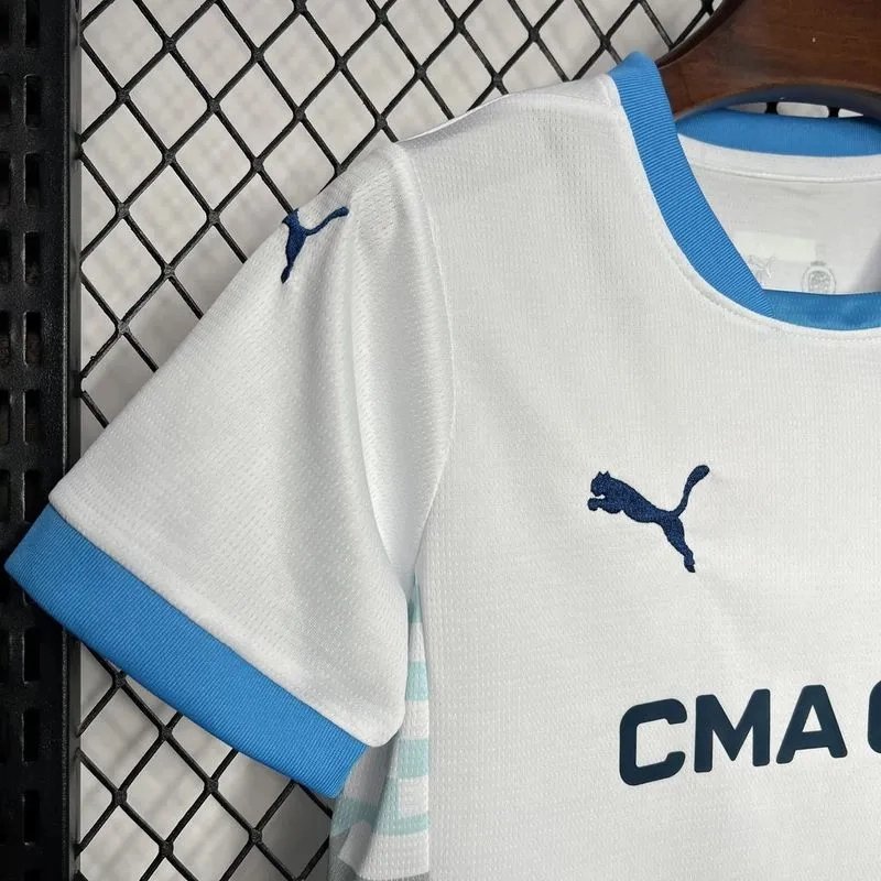 Marseille Soccer Jersey Home Kids Kit Jerseys+Shorts 2024/25