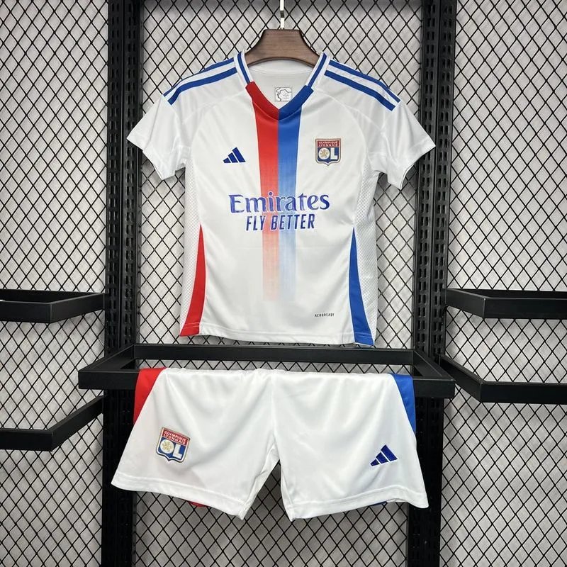 Olympique Lyonnais Football Jersey Home Kids Kit Jerseys+Shorts 2024/25