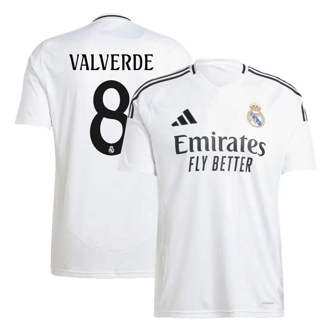 VALVERDE #8  Real Madrid Soccer Jersey Home Custom Shirt 2024/25