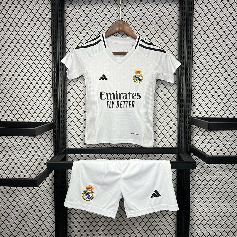 34fc1ea99ca6ccfd19368787b2f3b2328948f80c Real Madrid Home Soccer Uniform Kids Kit Jersey+Shorts 2024/25