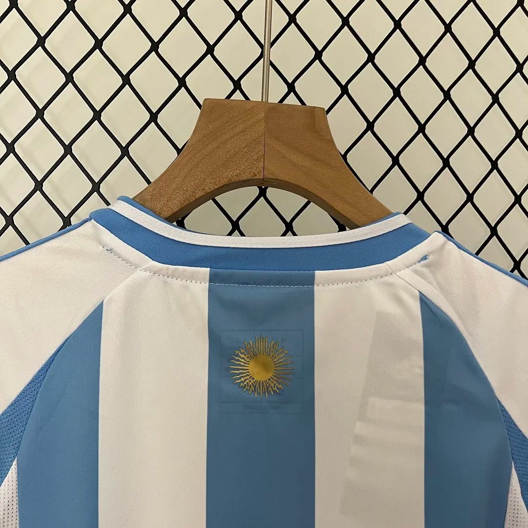 360c60aa7336c0d2b6ee8748992eb4d23f674a91 Argentina Home Soccer Uniform Kids Kit Jersey+Shorts 2024