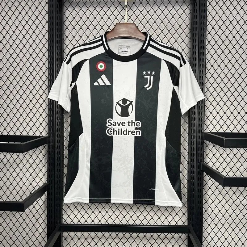 Juventus Soccer Jersey Home Custom Shirt 2024/25 - with Save the Children Sponsor