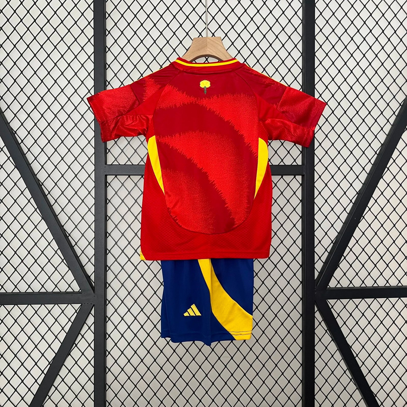 Spain Home Football Uniform Kids Kit Jersey+Shorts EURO 2024