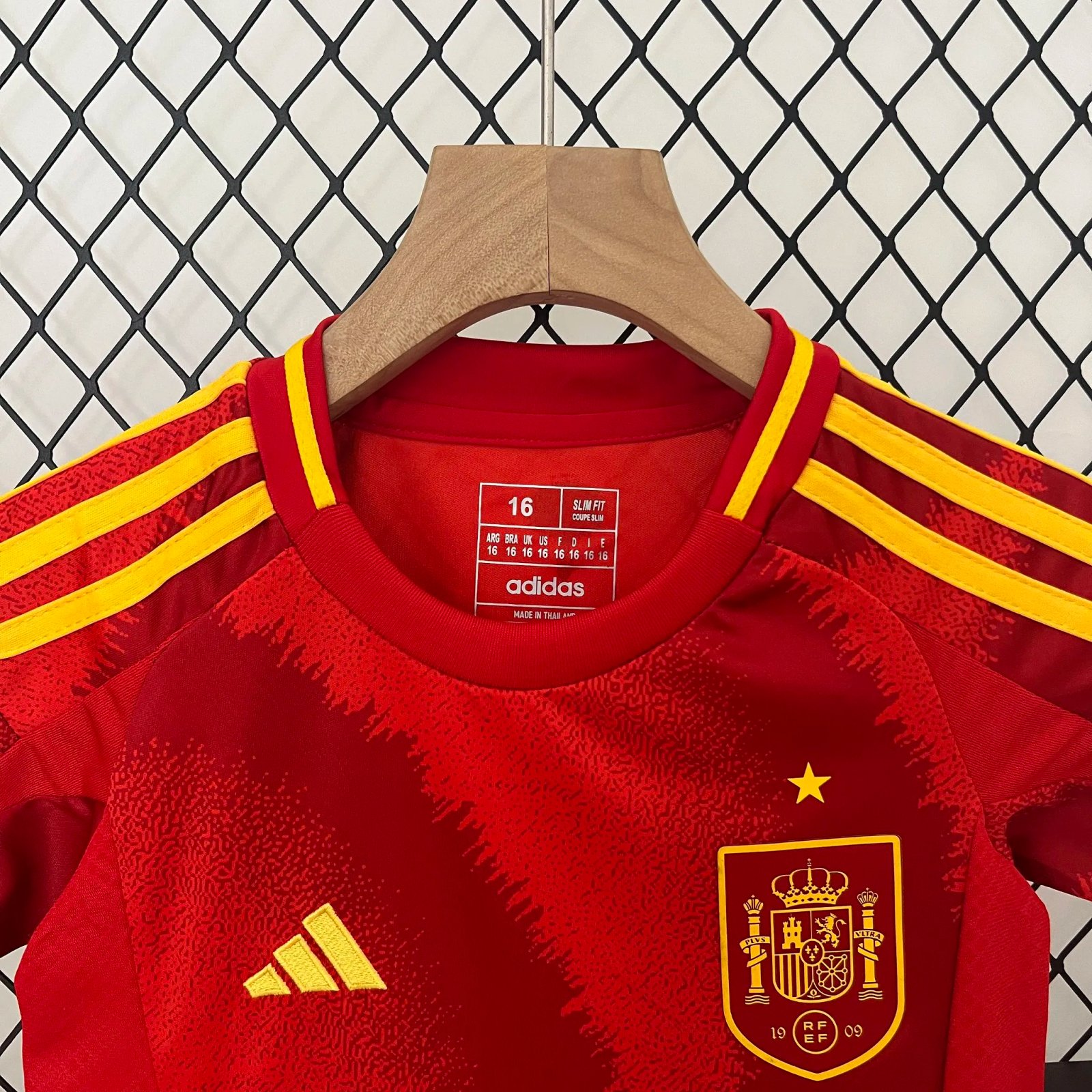 Spain Home Football Uniform Kids Kit Jersey+Shorts EURO 2024