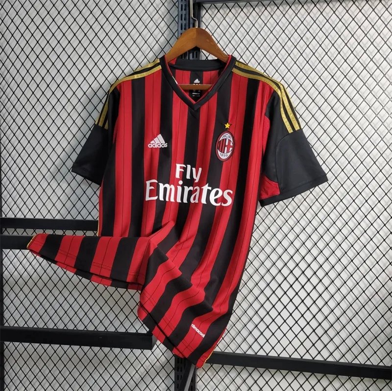 3e65fda9f76667f214ec764110f1b10b3572b33c AC Milan Retro Soccer Jersey Home Custom Shirt 2013/14