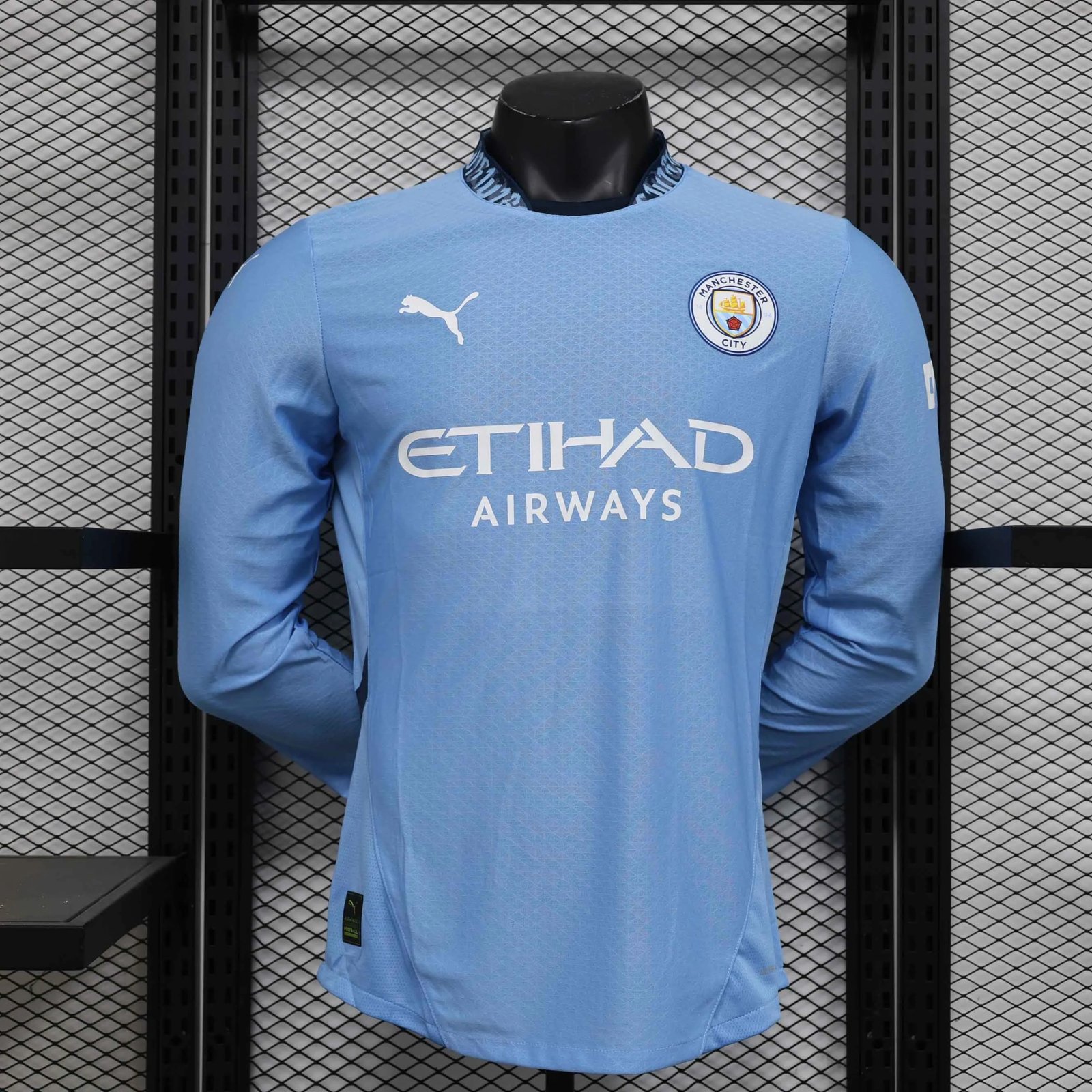 Manchester City Authentic Home Long Sleeve Football Jersey Shirt 2024/25