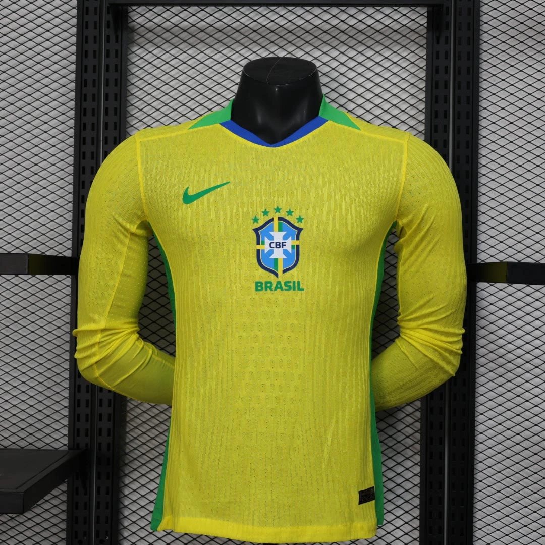 43cf282a14860cc5a3899b5f3da7871ca8a80d11 Brazil Authentic Soccer Jersey Home Long Sleeve Shirt 2025