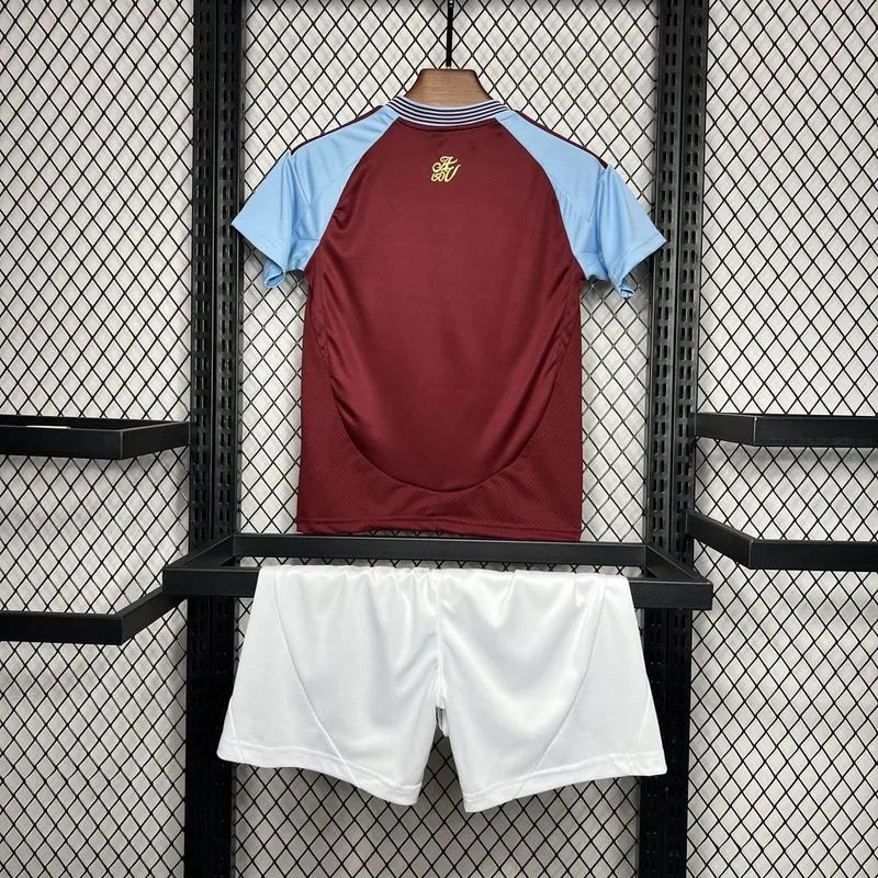 Aston Villa Football Jersey Home Kids Kit Jersey+Shorts 2024/25