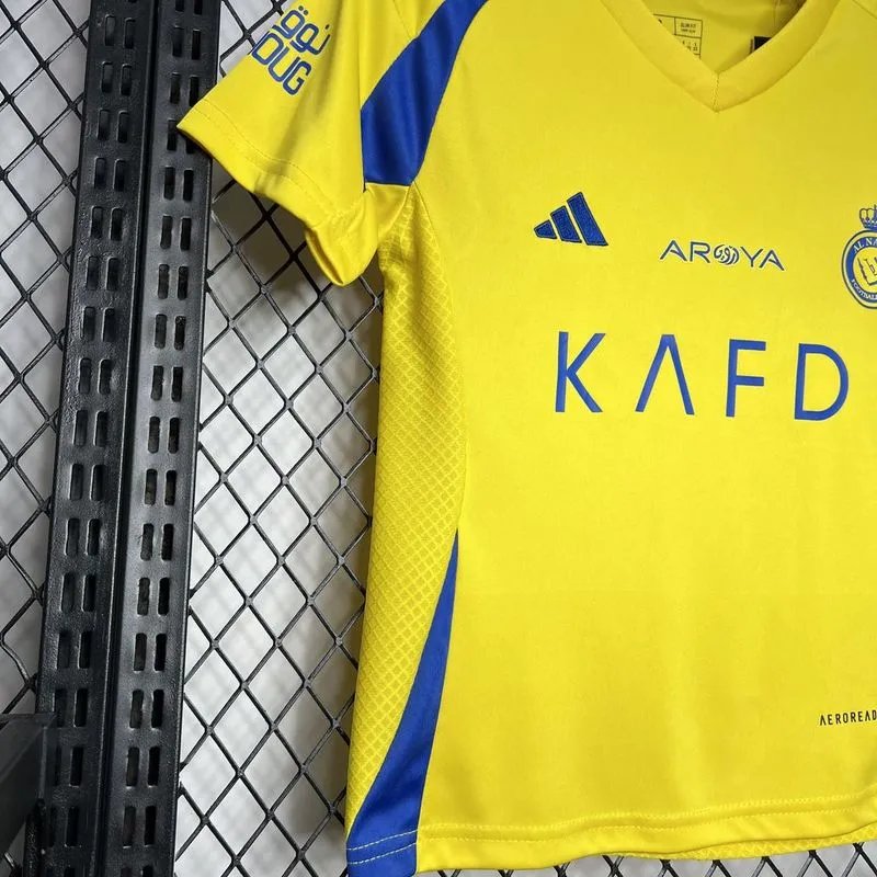 Al Nassr Soccer Jersey Home Kids Kit Jersey+Shorts 2024/25