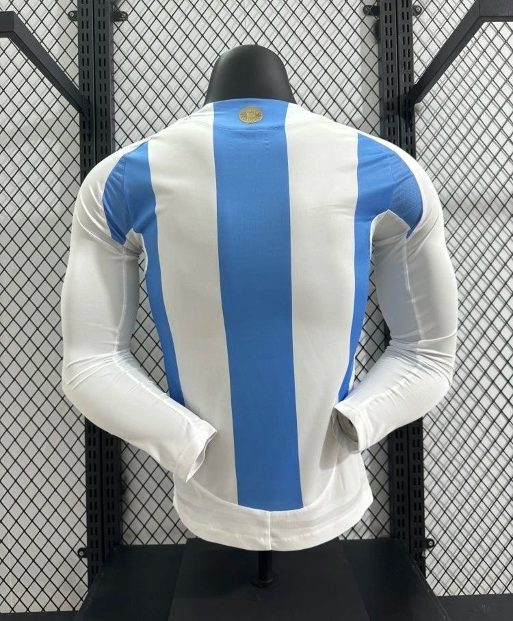 Argentina Authentic Soccer Jersey Home Long Sleeve Shirt 2024