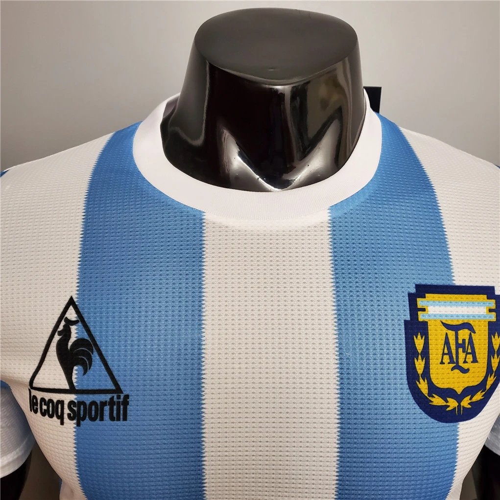 Maradona#10 Argentina Authentic Retro Jersey Home Football Jersey 1986