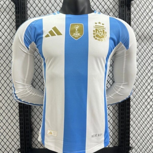 Argentina Authentic Soccer Jersey Home Long Sleeve Shirt 2024