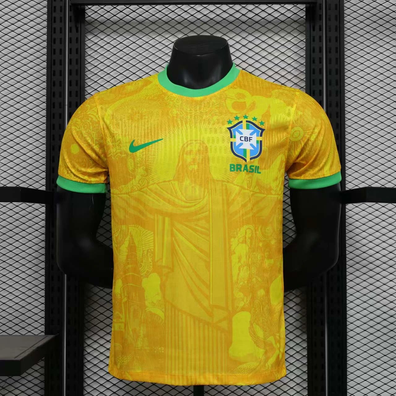 Brazil Authentic Soccer Jersey Jesus Christ the Redeemer Match Shirt 2024
