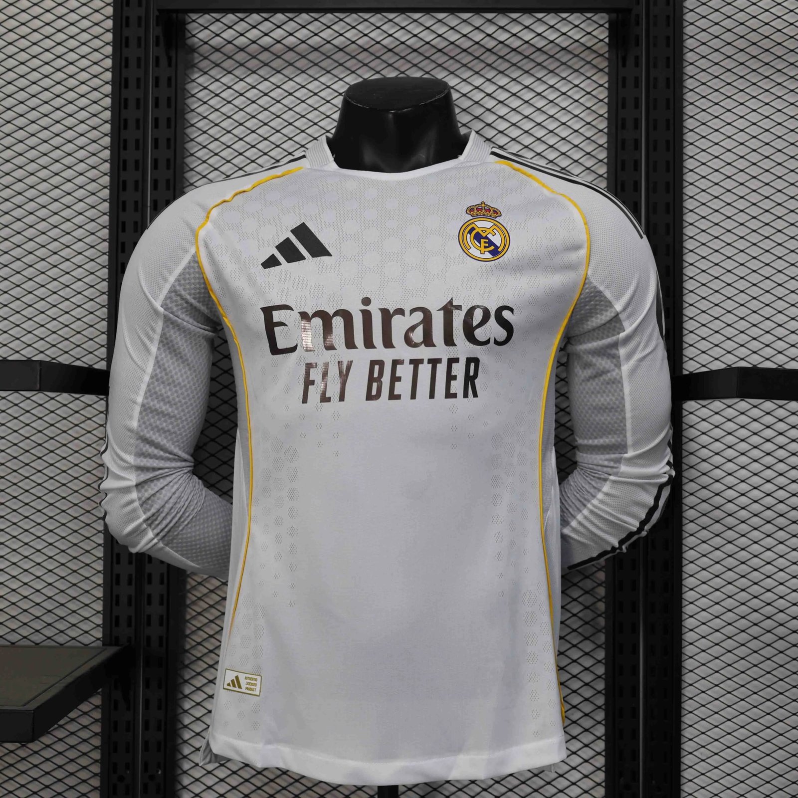 Real Madrid Authentic Soccer Jersey Home Long Sleeve Shirt 2025/26