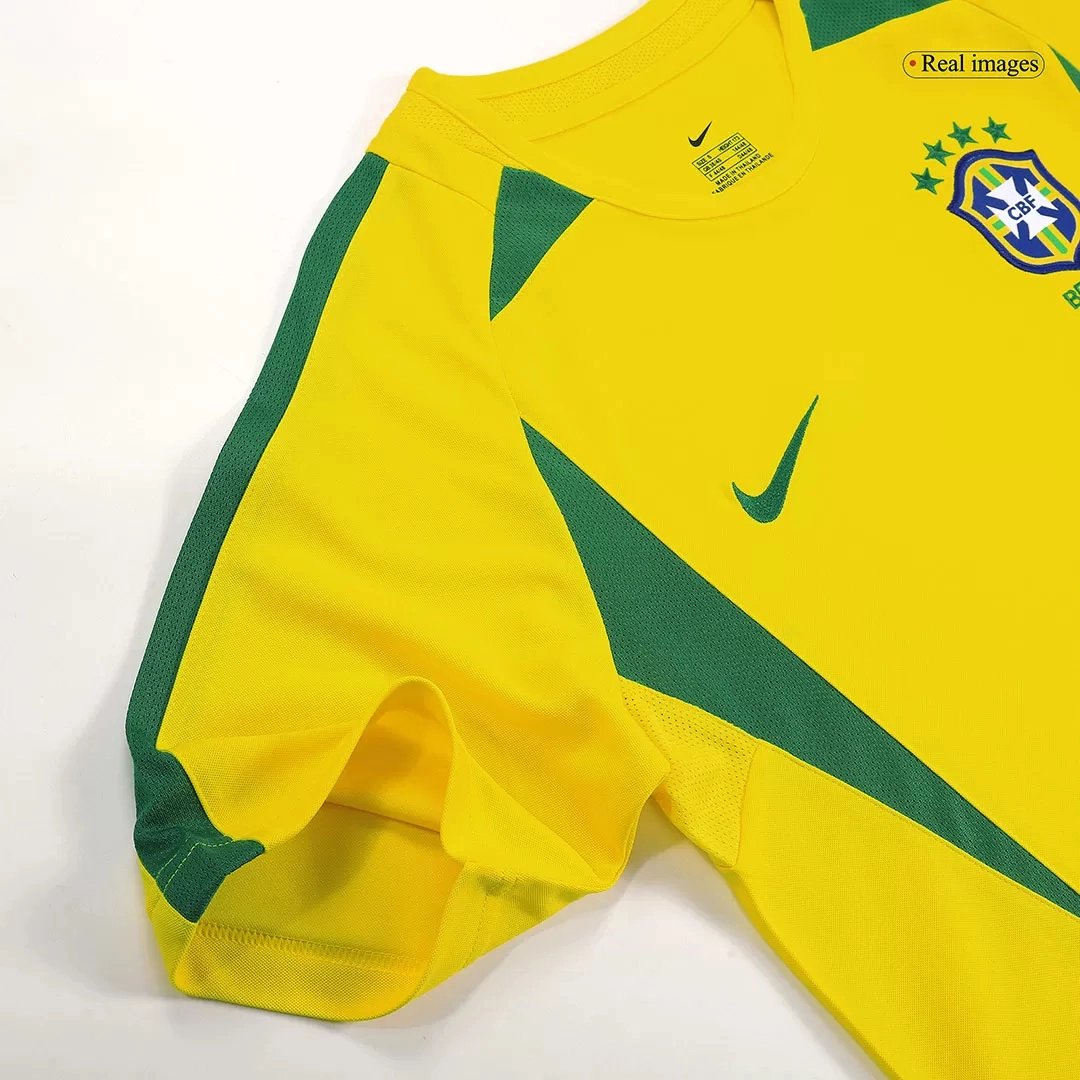 Brazil Retro Jersey Custom Home Soccer Jersey World Cup 2002