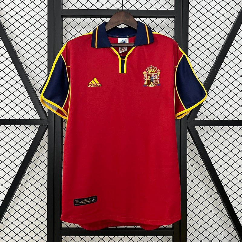 Spain Retro Soccer Jersey Home Custom Shirt 2000