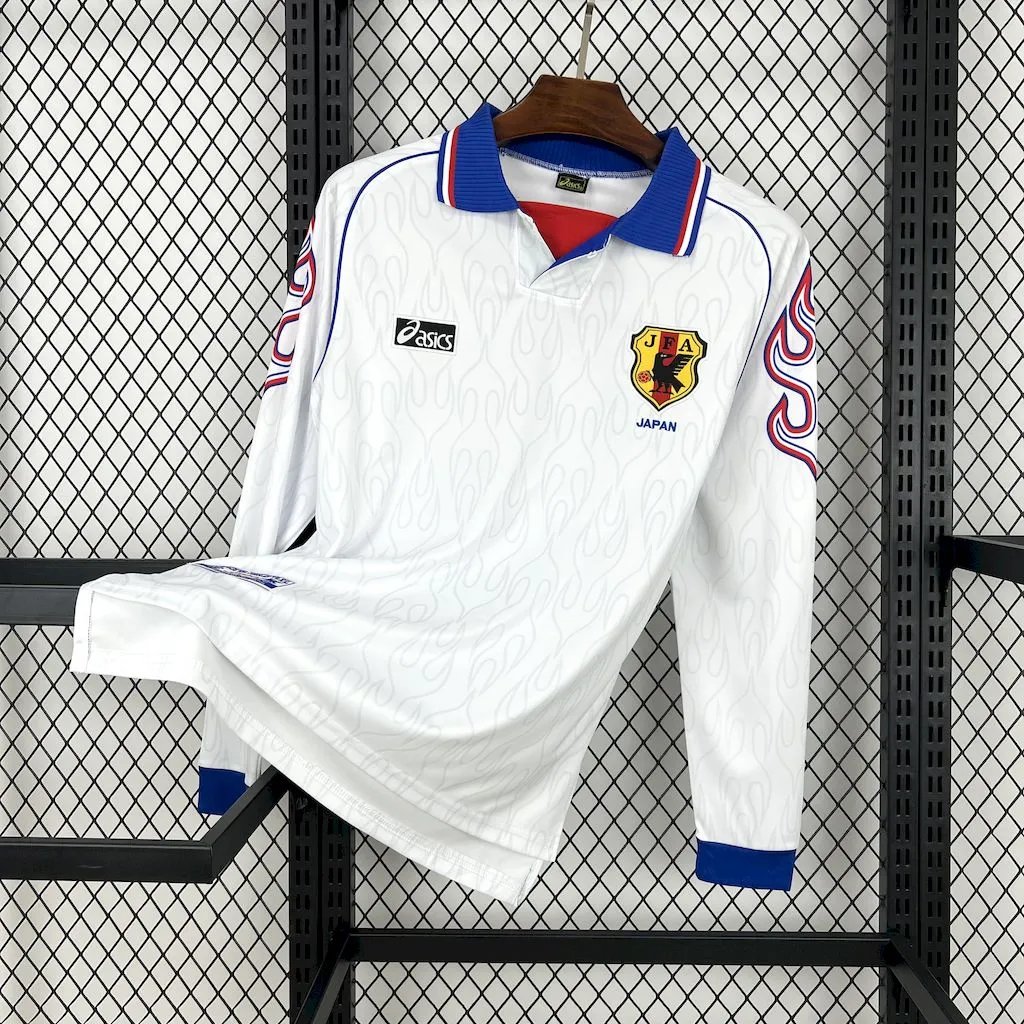 Japan Retro Soccer Jersey  Away Custom Long Sleeve Shirt 1998