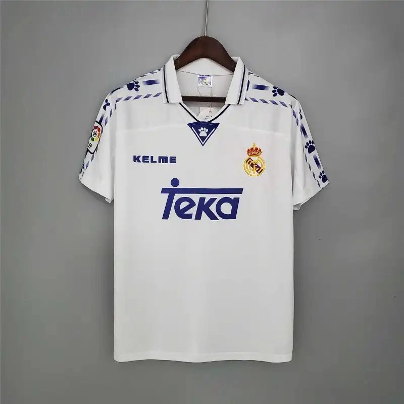 Real Madrid Retro Jersey Home Custom Soccer Shirt 1996-97