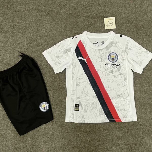 Manchester City Away Kids Kit Jersey+Shorts 2025/26