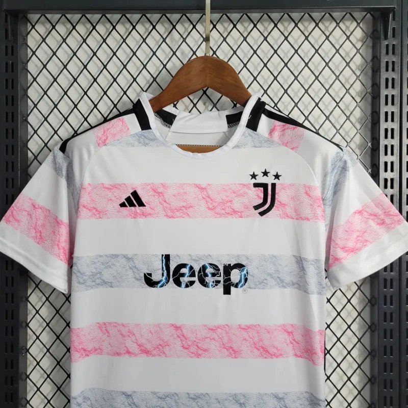 Juventus Soccer Jersey Away Kids Kit Jersey+Shorts 2023/24