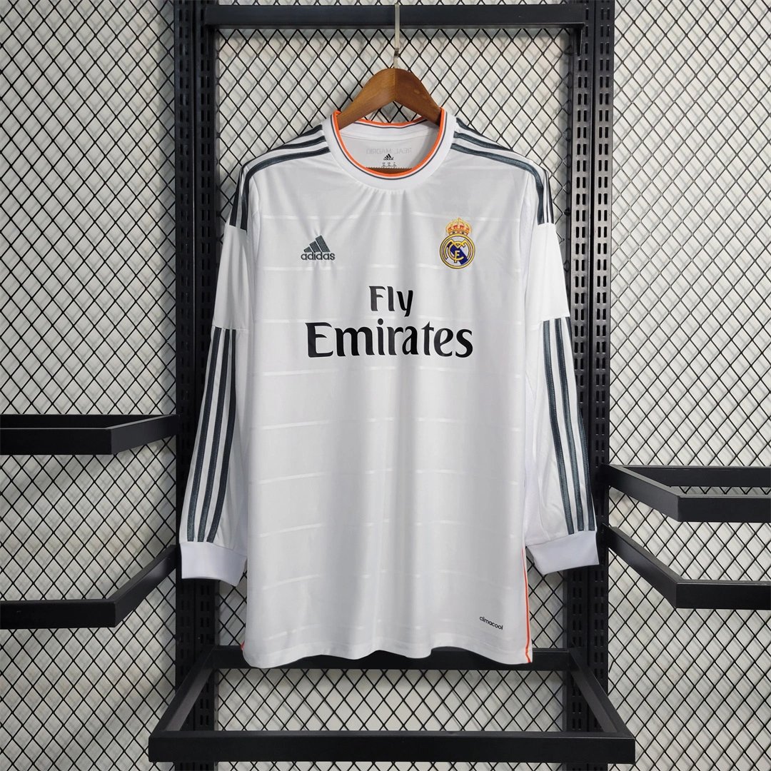Real Madrid Retro Jersey Home Custom Long Sleeve Soccer Shirt 2013/14