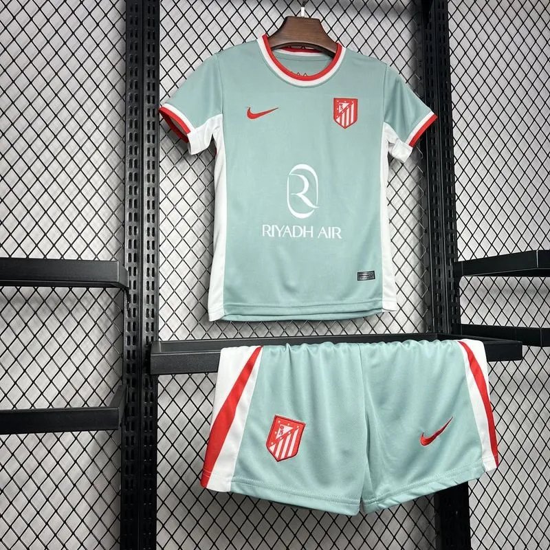 Atletico Madrid Soccer Jersey Away Kids Kit Jersey+Shorts 2024/25