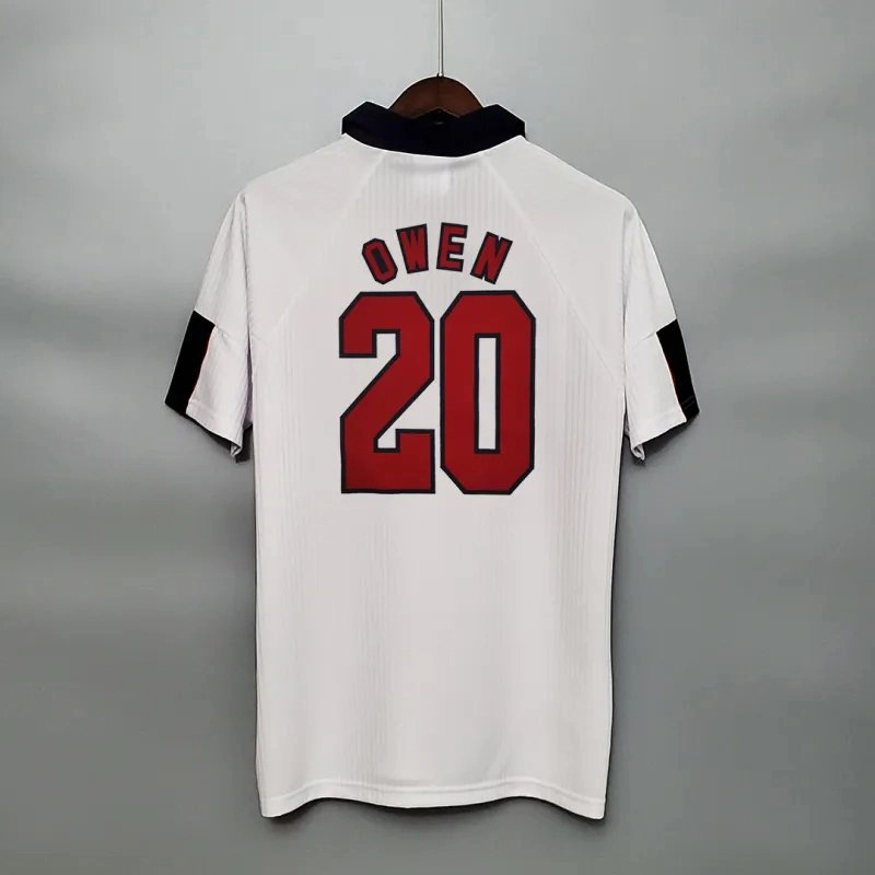 England Retro Soccer Jersey Home Custom Shirt World Cup 1998