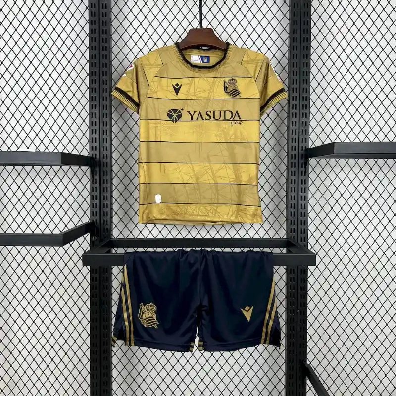 Real Sociedad Soccer Jersey Away Kids Kit Jersey+Shorts 2024/25