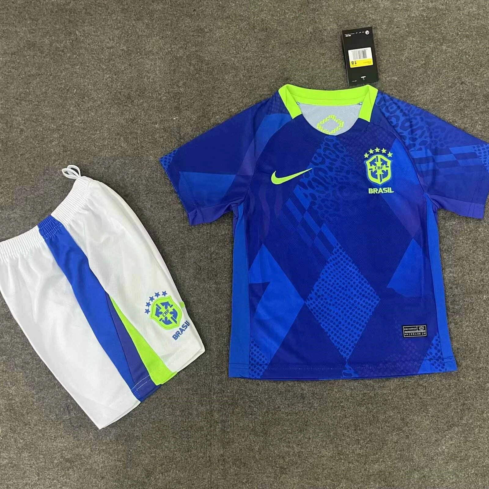 Brazil Away Soccer Uniform Kids Kit Jersey+Shorts 2025