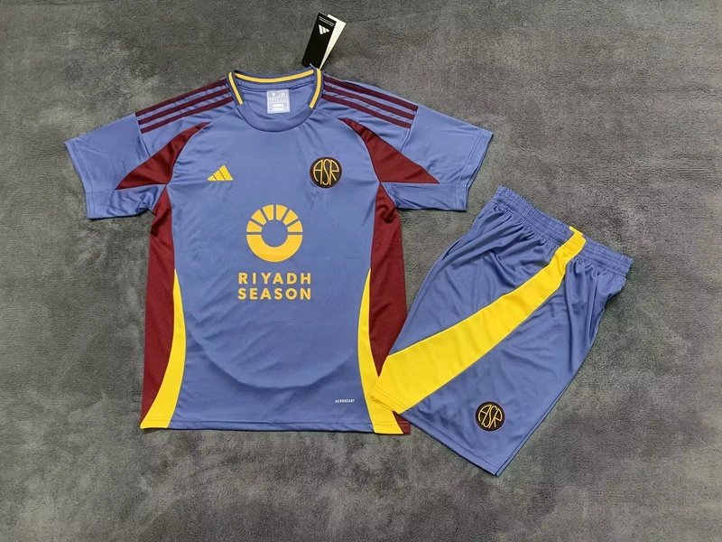 Roma Soccer Jersey Third Away Kids Kit Jersey+Shorts 2024/25