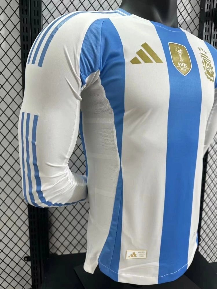 Argentina Authentic Soccer Jersey Home Long Sleeve Shirt 2024