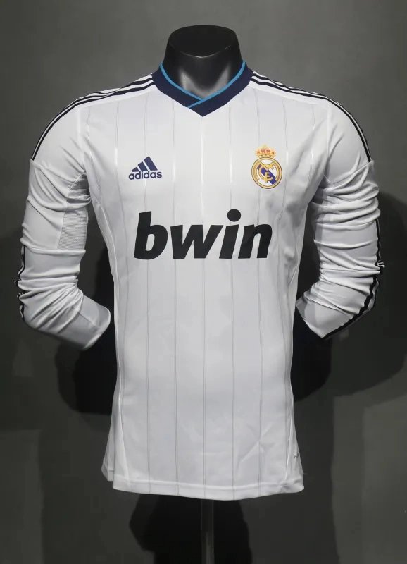 Real Madrid Authentic Retro Jersey Home Long Sleeve Soccer Shirt 2012/13