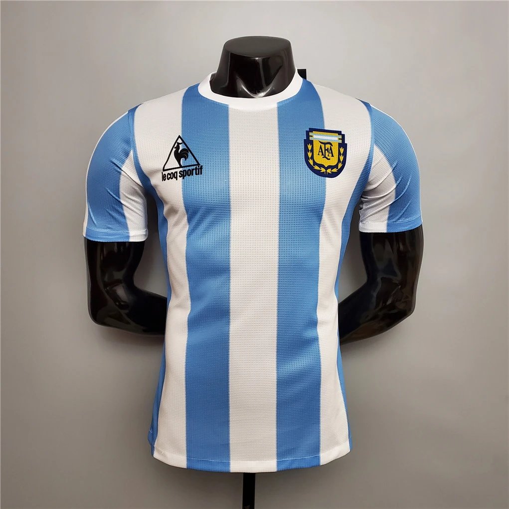 Argentina Authentic Retro Jersey Home Football Jersey 1986