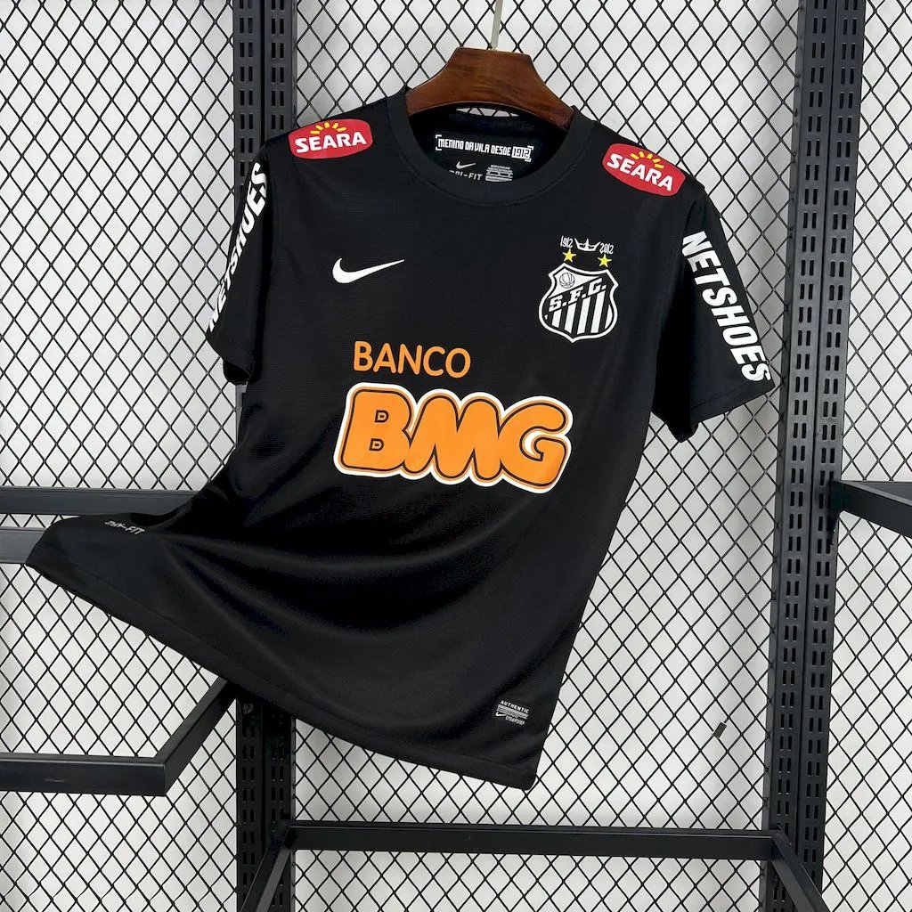 Santos FC Retro Soccer Jersey Black Edition Custom Shirt 2012